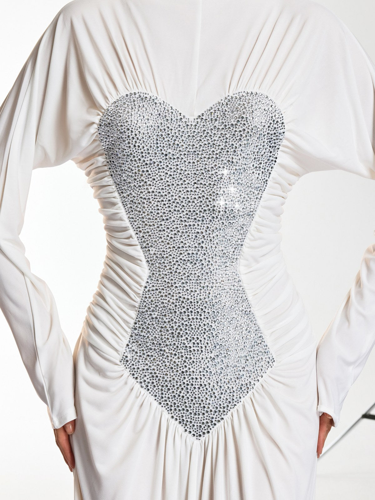 Damali Long Sleeve Heart Rhinestone Maxi Dress - Image 7