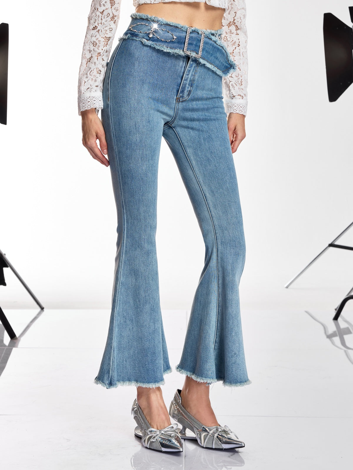 Danette Rhinestone Flare Jeans - Image 2