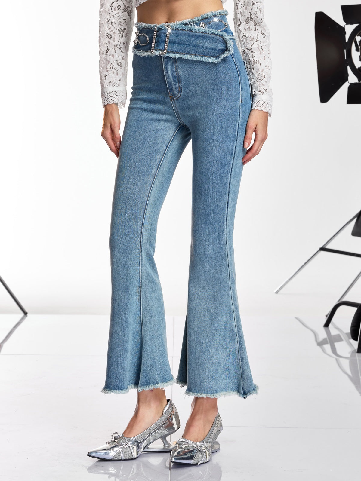 Danette Rhinestone Flare Jeans - Image 5