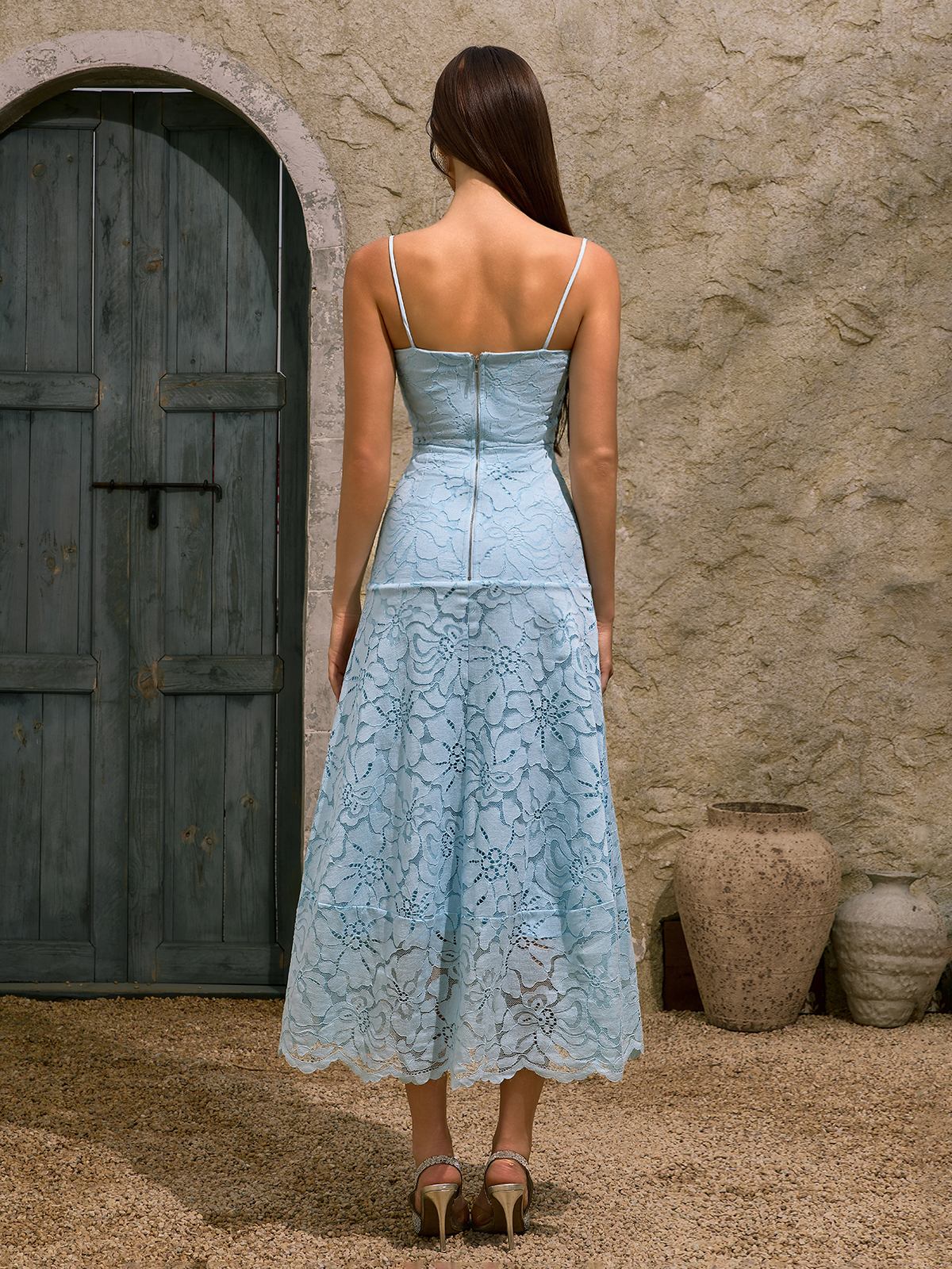 Dhanya Spaghetti Flower Midi Dress - Image 6