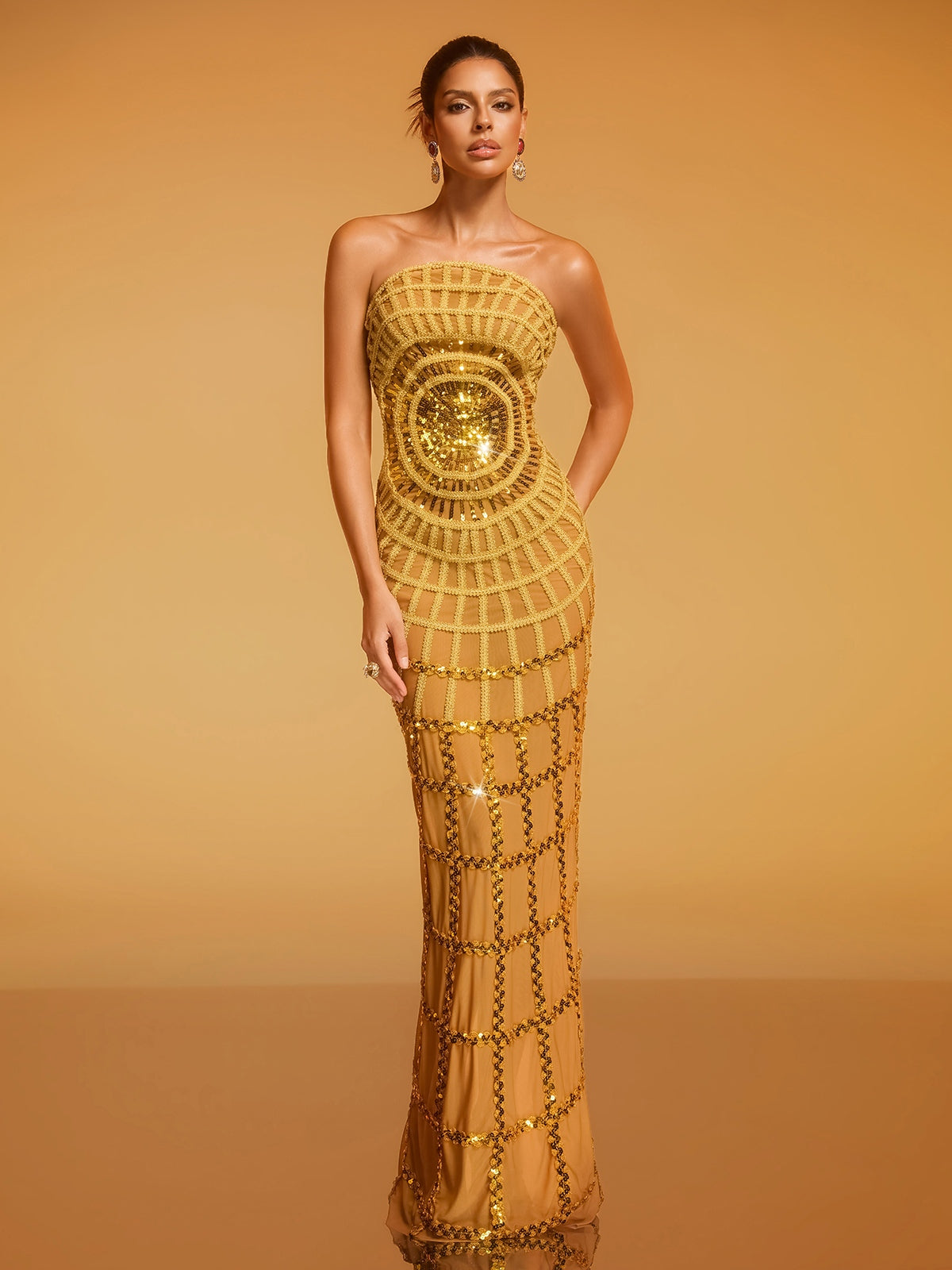 Dolores Strapless Sequin Maxi Dress