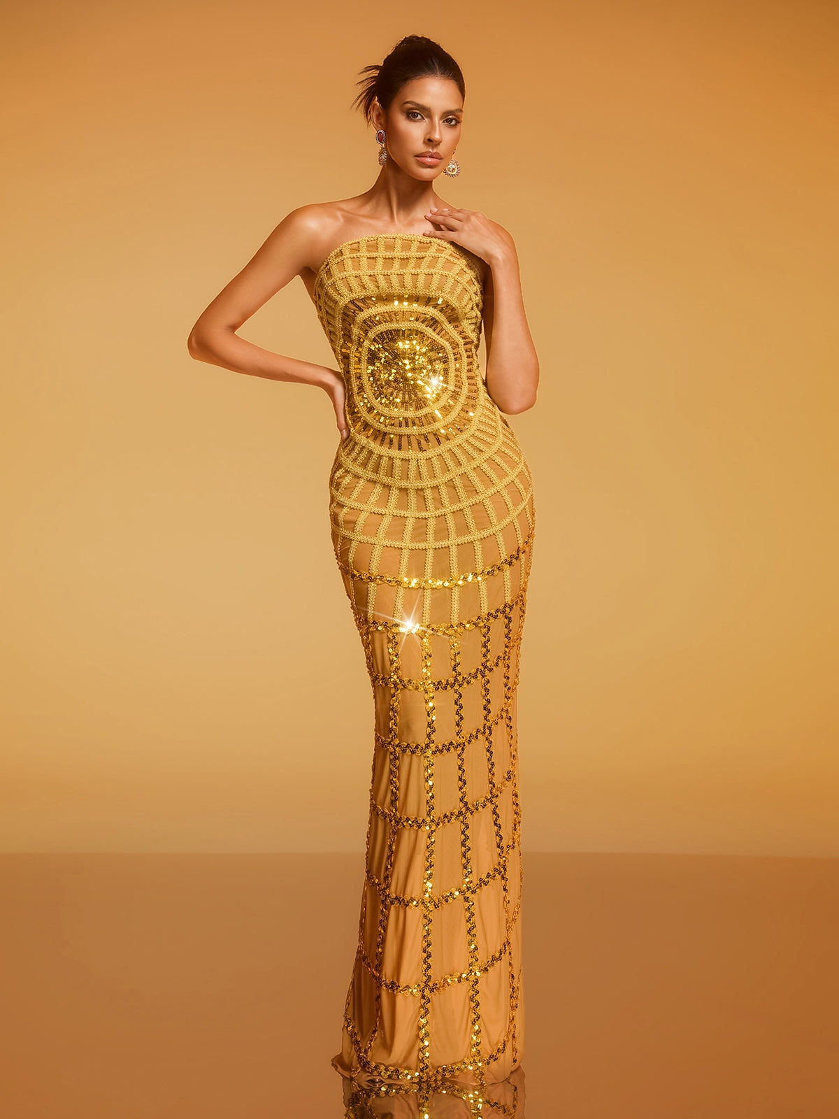 Dolores Strapless Sequin Maxi Dress - Image 2