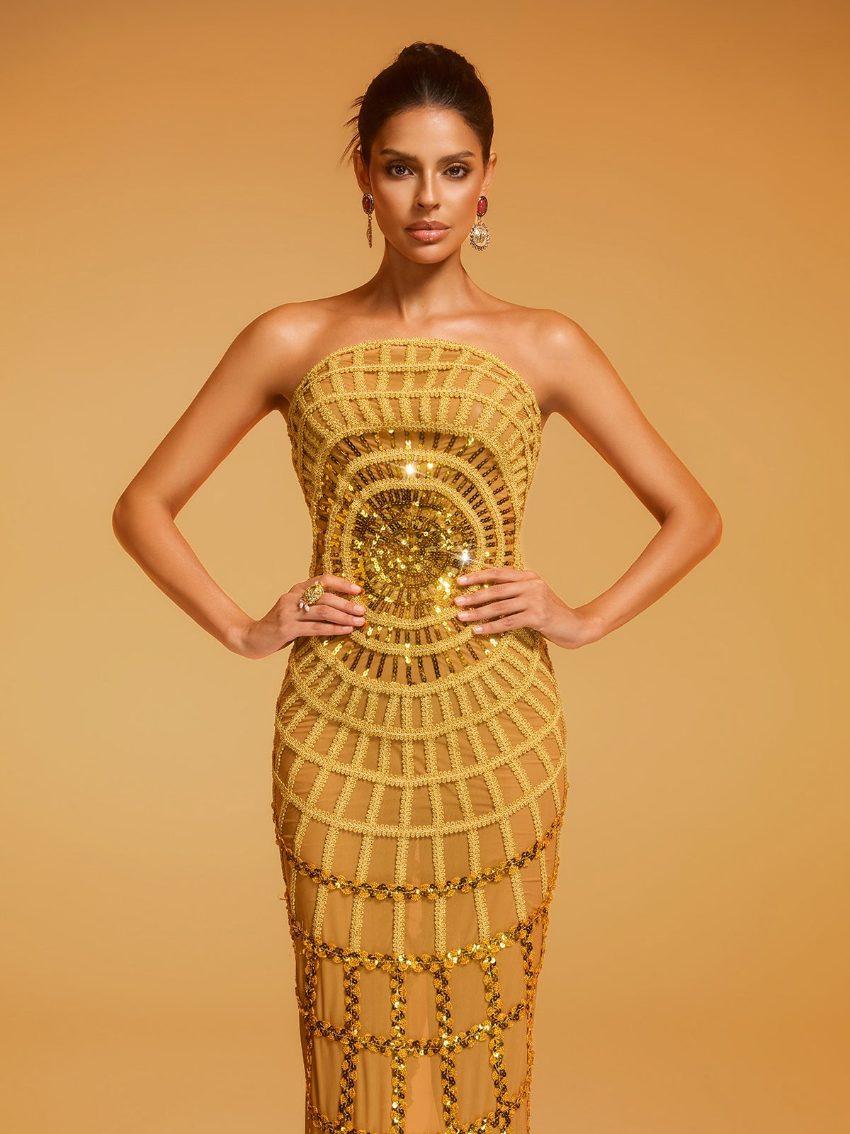 Dolores Strapless Sequin Maxi Dress - Image 3