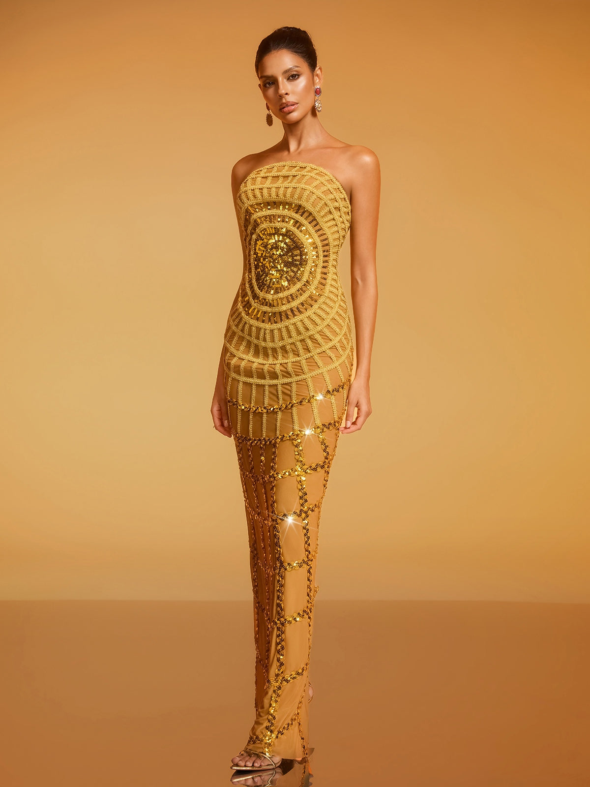 Dolores Strapless Sequin Maxi Dress - Image 4