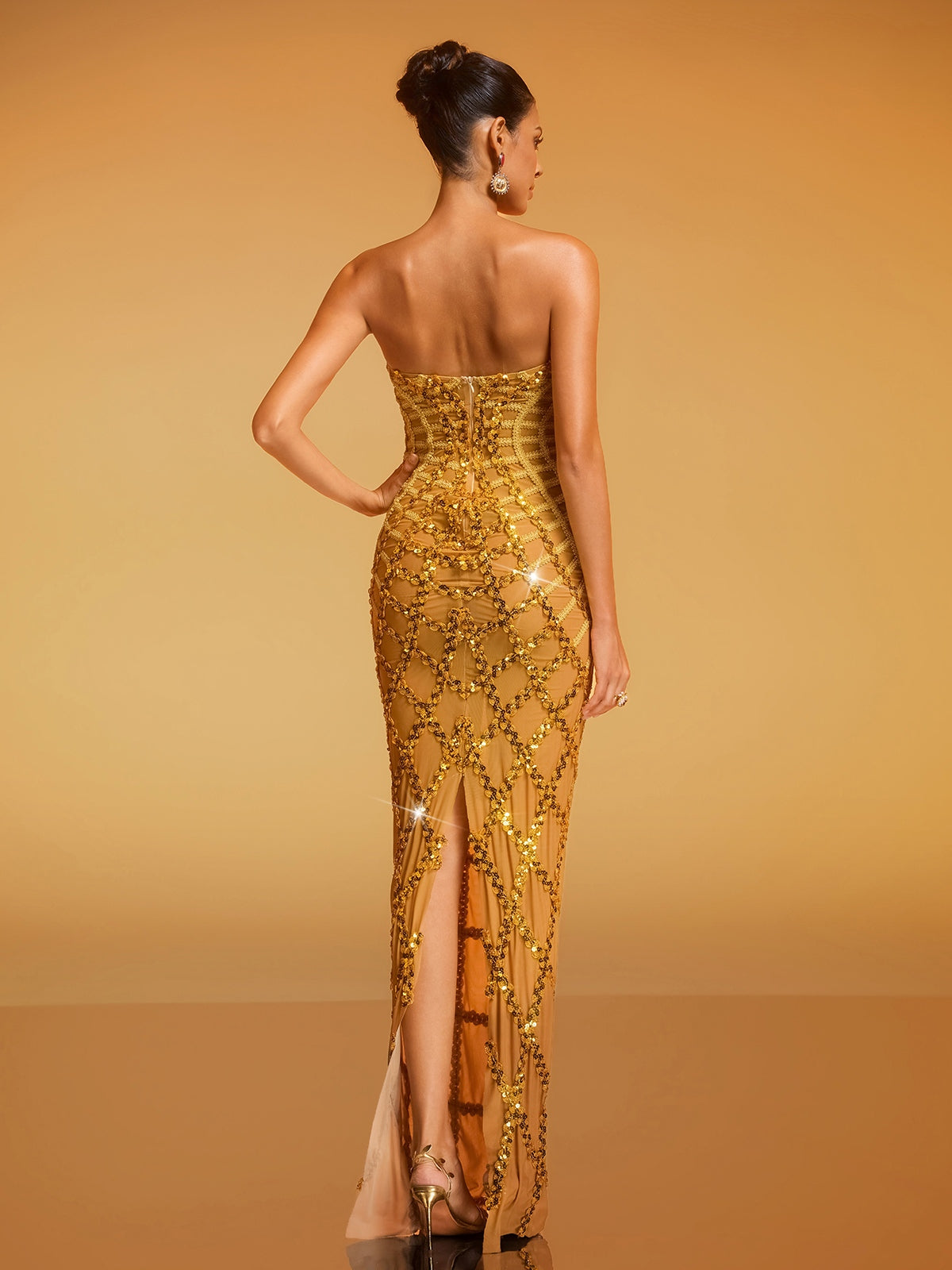 Dolores Strapless Sequin Maxi Dress - Image 6