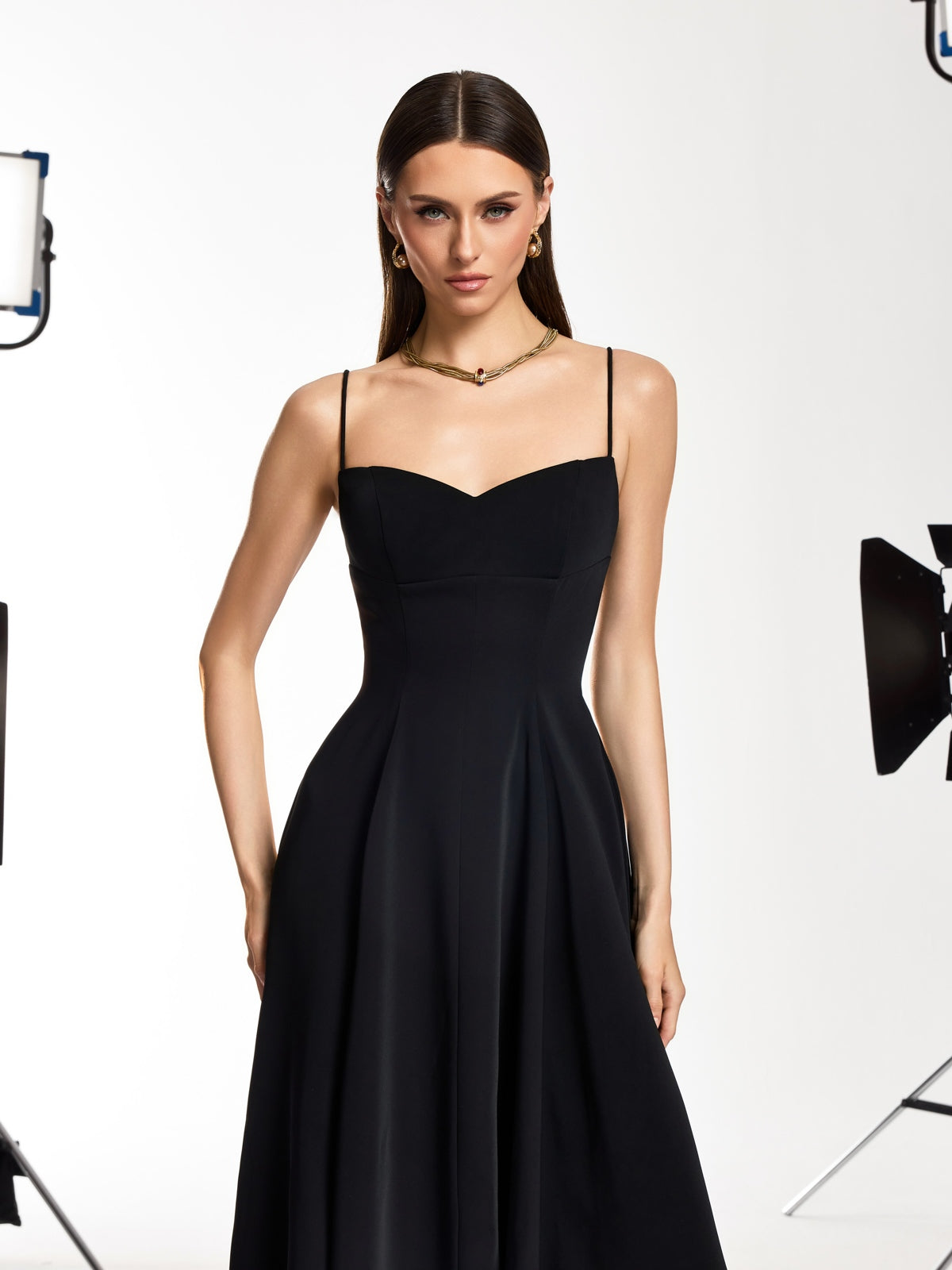 Drynex Spaghetti Red Sole Flared Midi Dress - Image 5