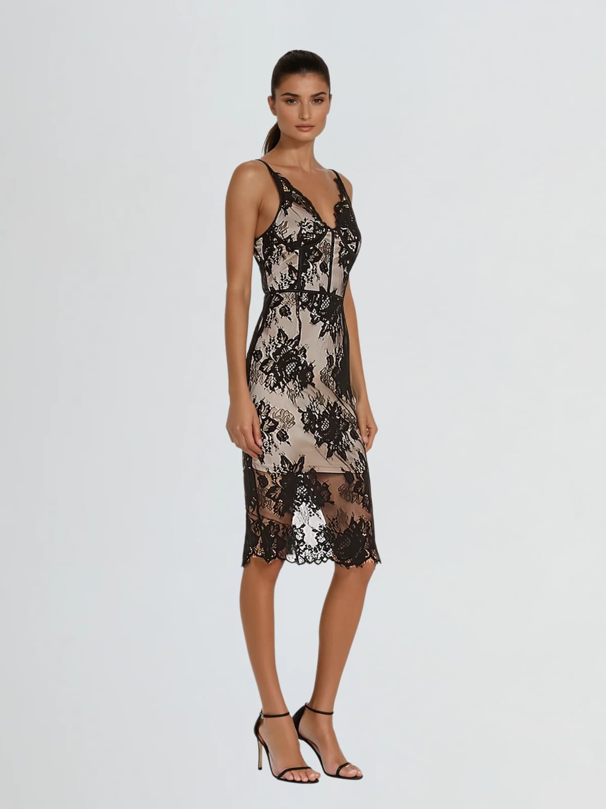 Dyneira Spaghetti Lace Midi Dress - Image 2