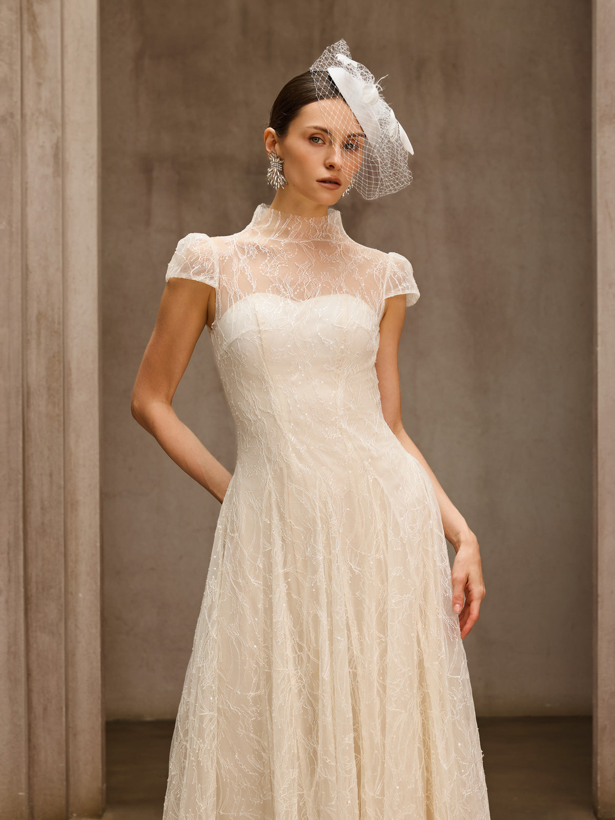 Dyzma Sequin Lace Midi Dress In White - Image 2