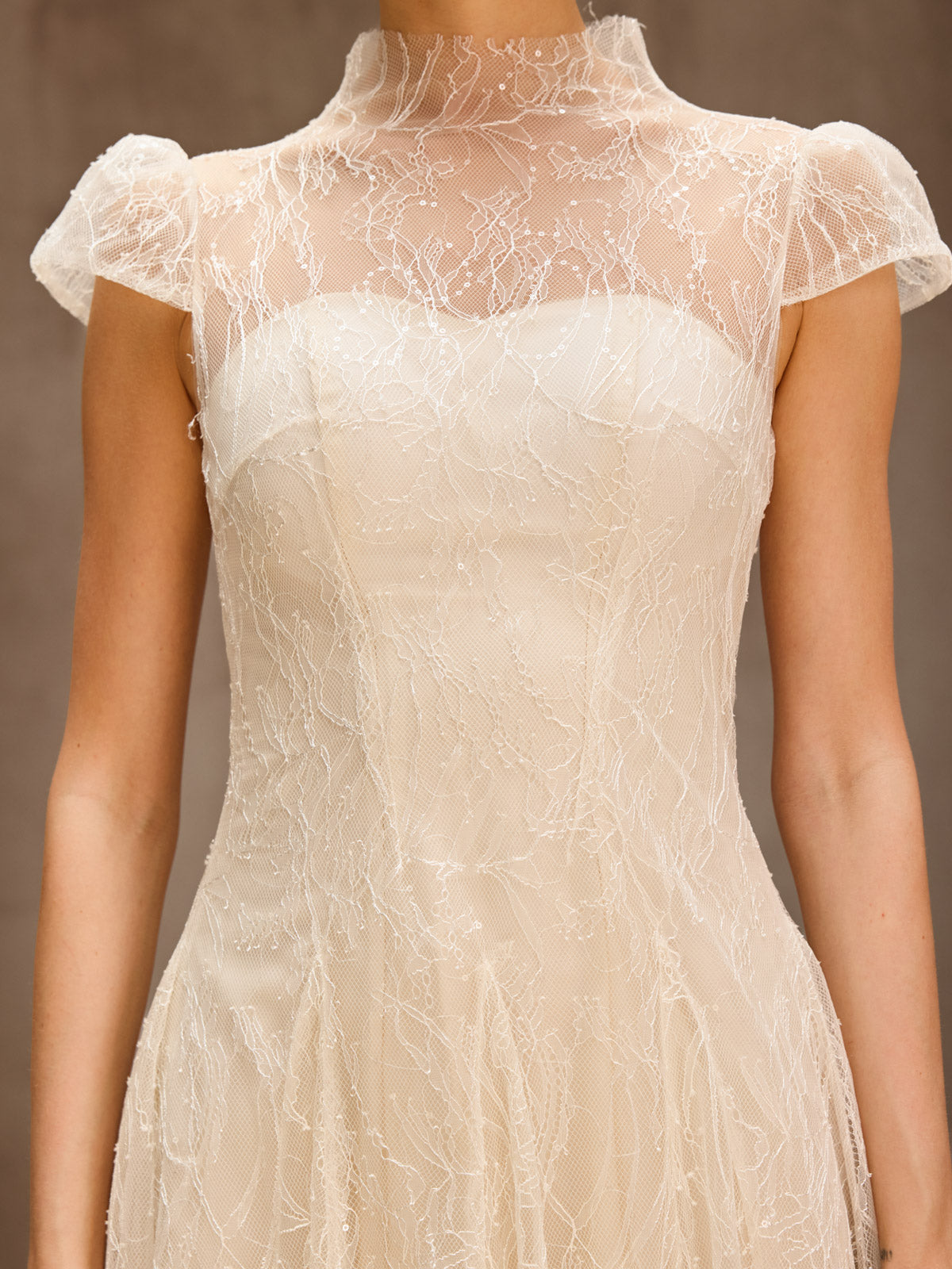 Dyzma Sequin Lace Midi Dress In White - Image 6