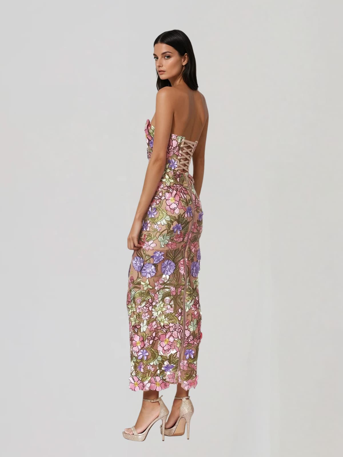 Eldrith Strapless Floral Embroidered Maxi Dress - Image 4