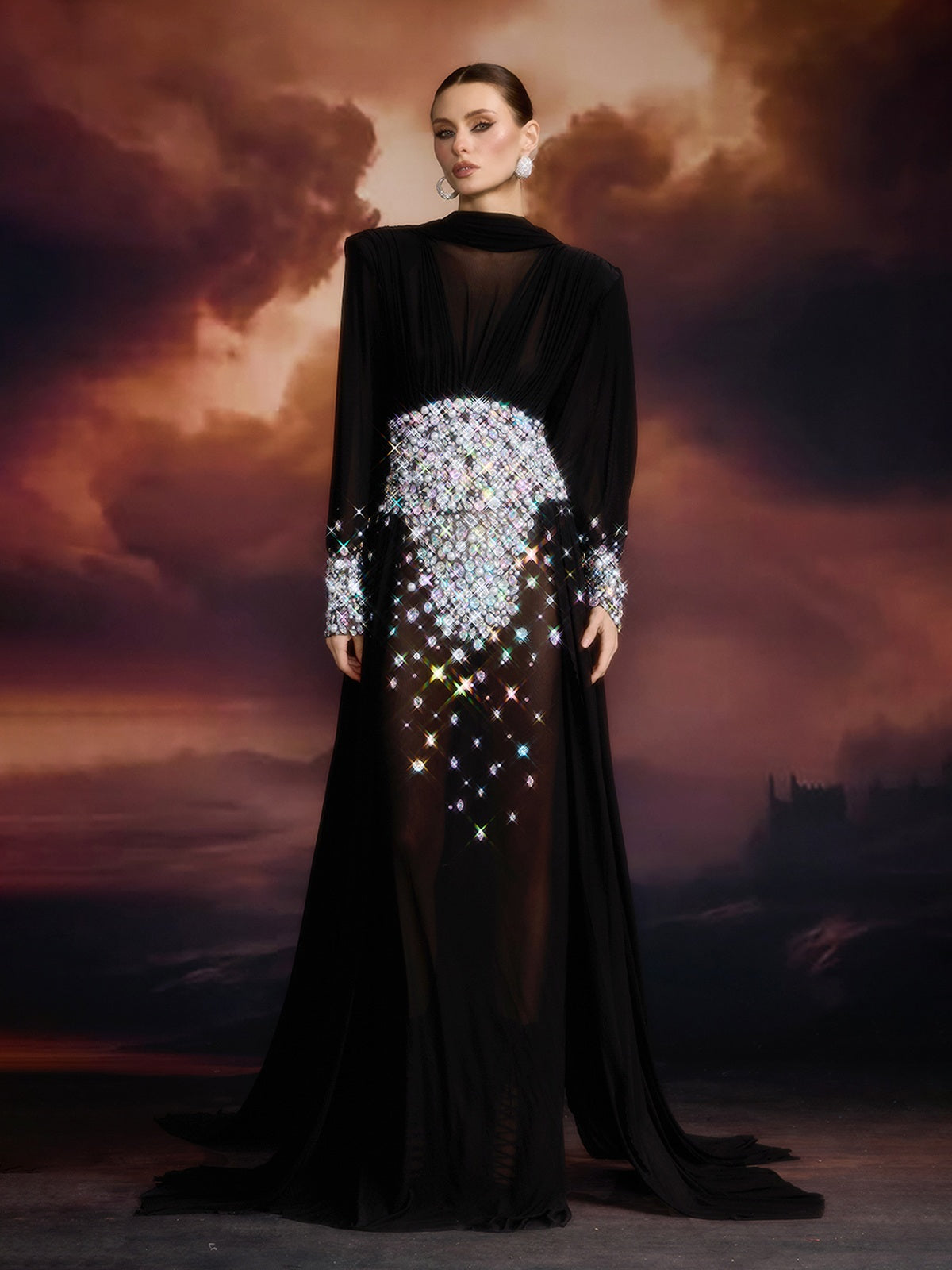 Emblyn Crystal Mesh Maxi Dress - Image 2