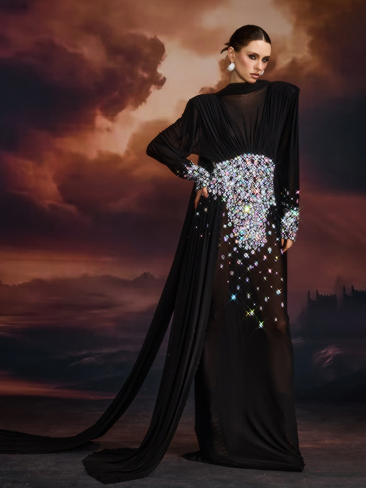 Emblyn Crystal Mesh Maxi Dress - Image 4