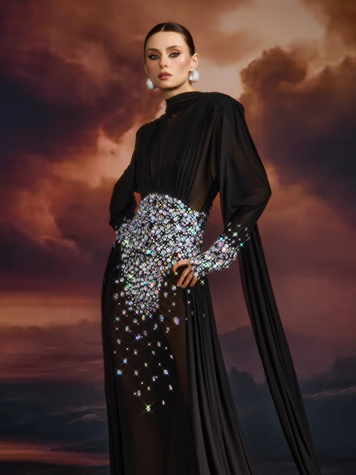 Emblyn Crystal Mesh Maxi Dress - Image 5