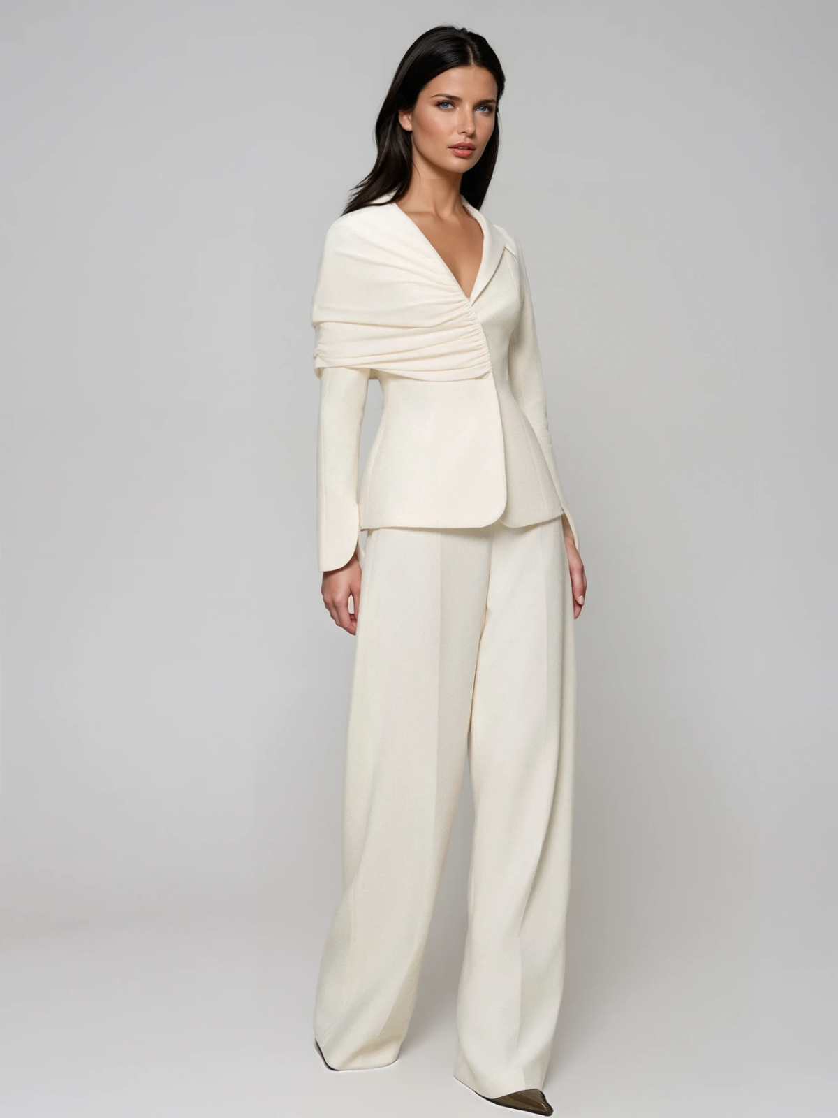 Evoran V Neck Ruched Blazer Set - Image 3