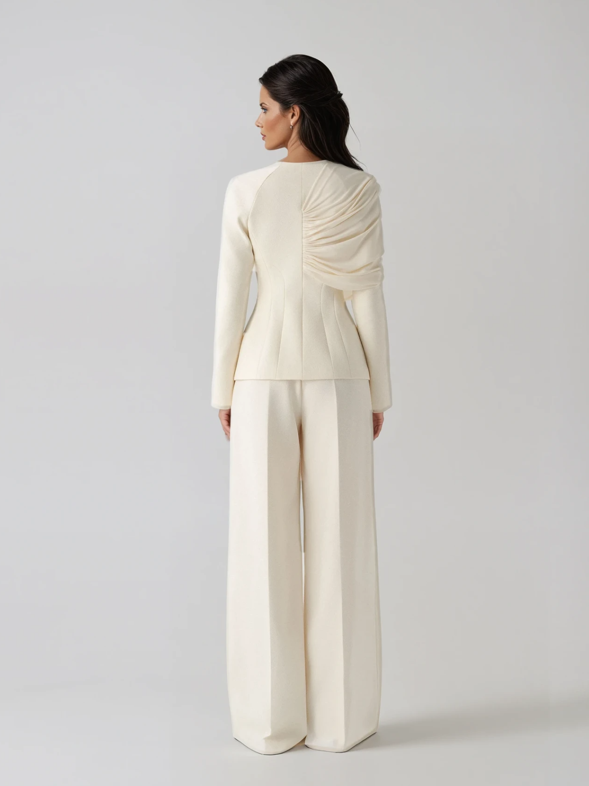 Evoran V Neck Ruched Blazer Set - Image 4