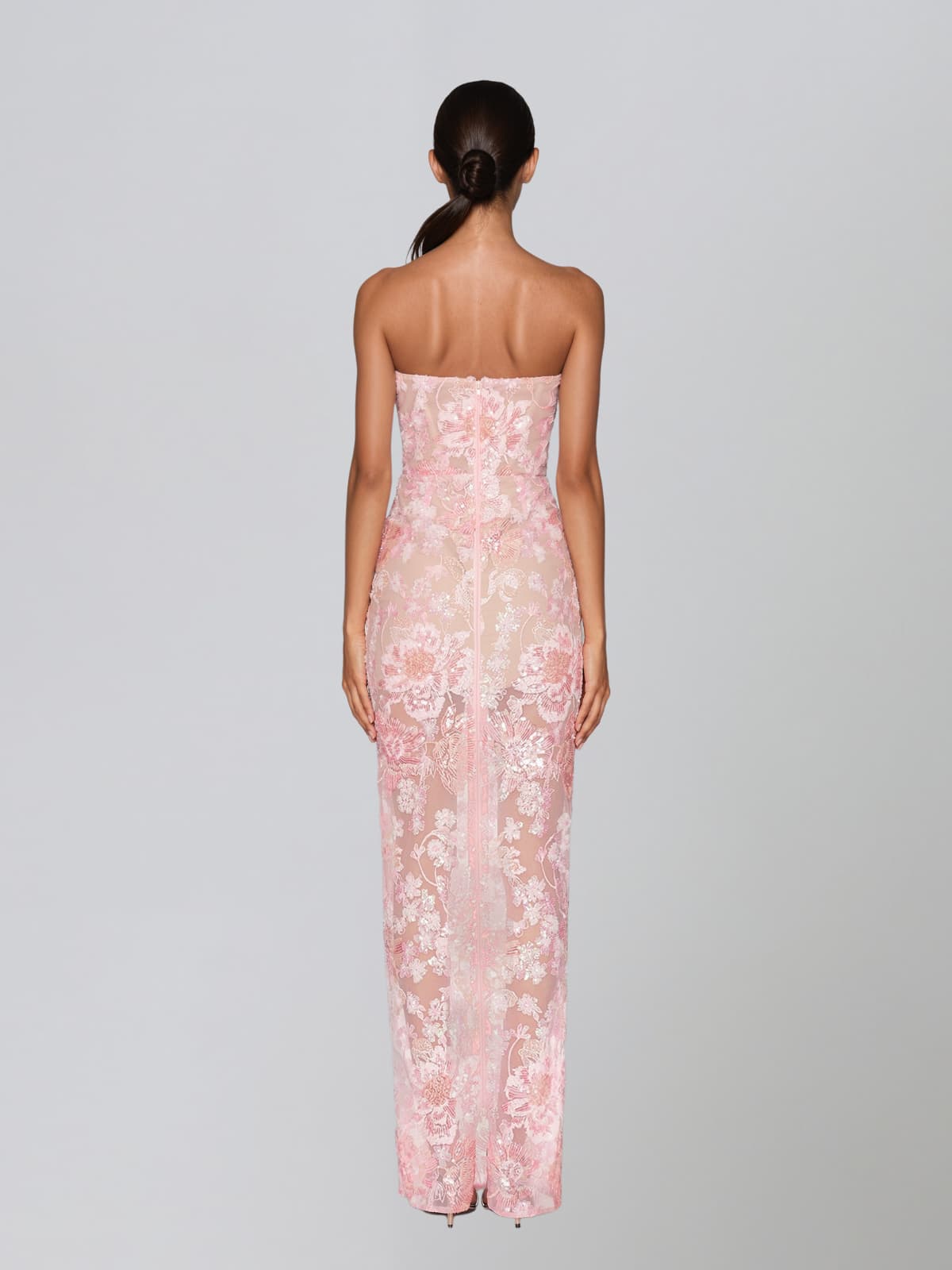 Fayvin Strapless Flower Sequin Maxi Dress - Image 3
