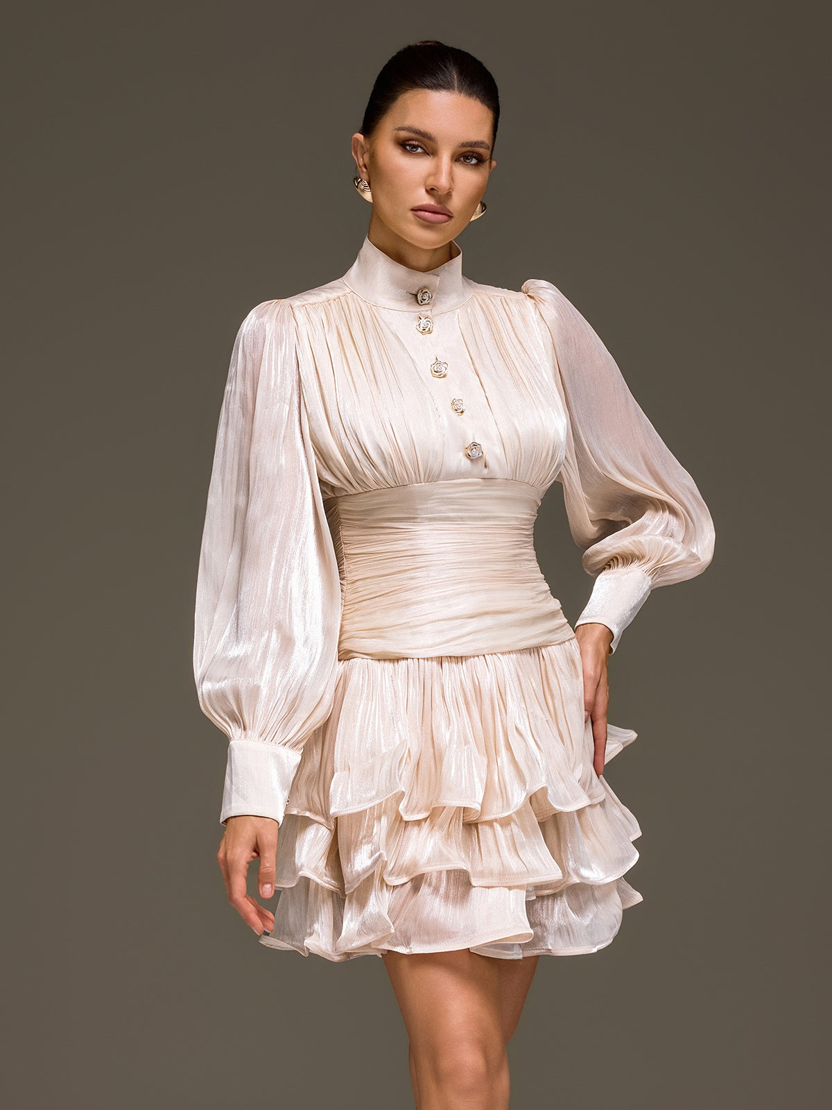 Fyveron Long Sleeve Ruffle Mini Dress - Image 5
