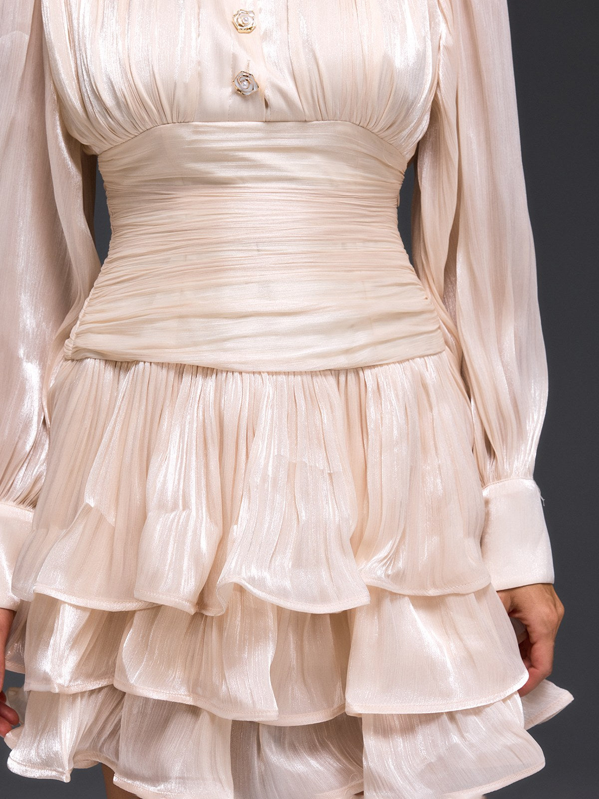 Fyveron Long Sleeve Ruffle Mini Dress - Image 6