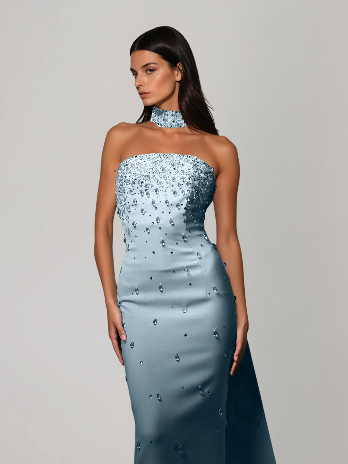 Gireth Draped Crystal Maxi Dress - Image 2