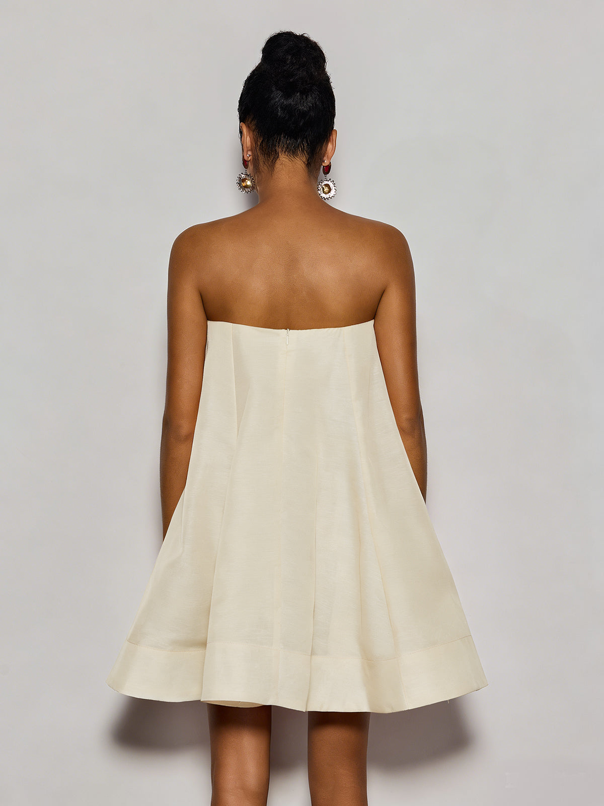 Gratho Strapless Flower Mini Dress In Yellow - Image 11
