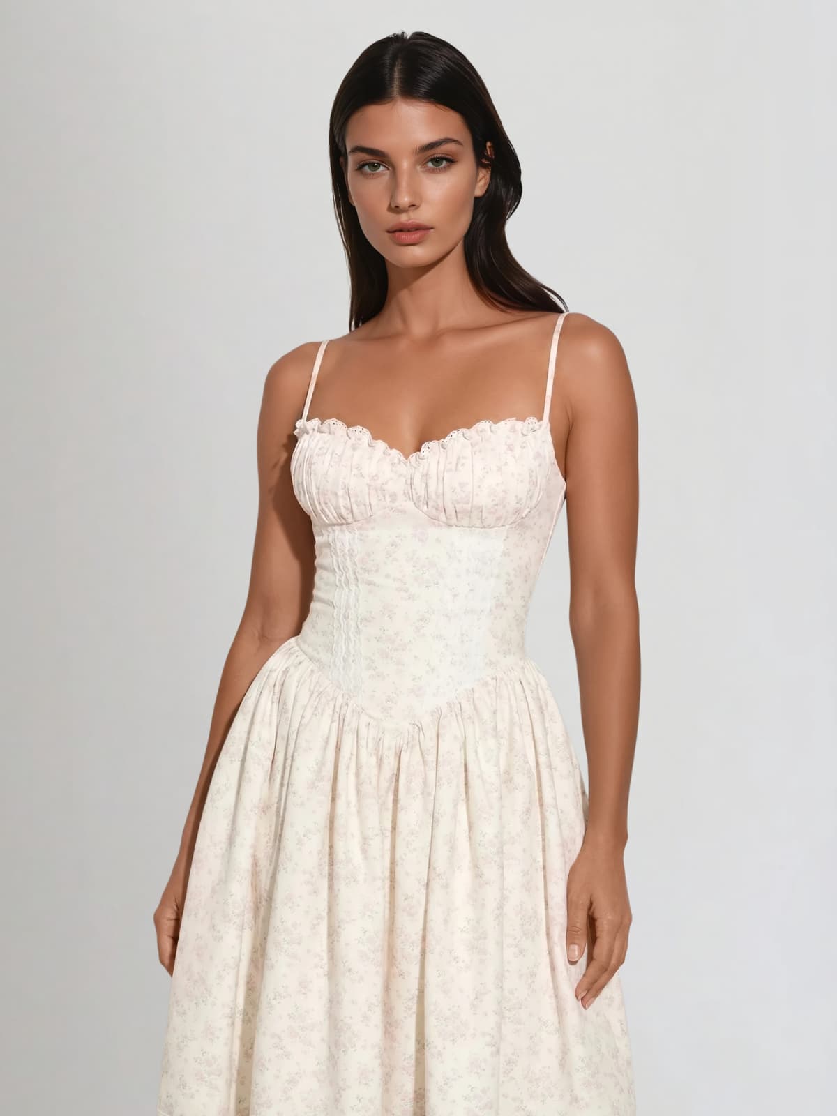 Hestor Spaghetti Lace Up Floral Midi Dress - Image 3