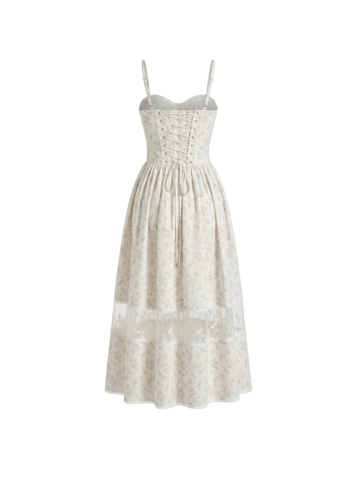 Hestor Spaghetti Lace Up Floral Midi Dress - Image 5