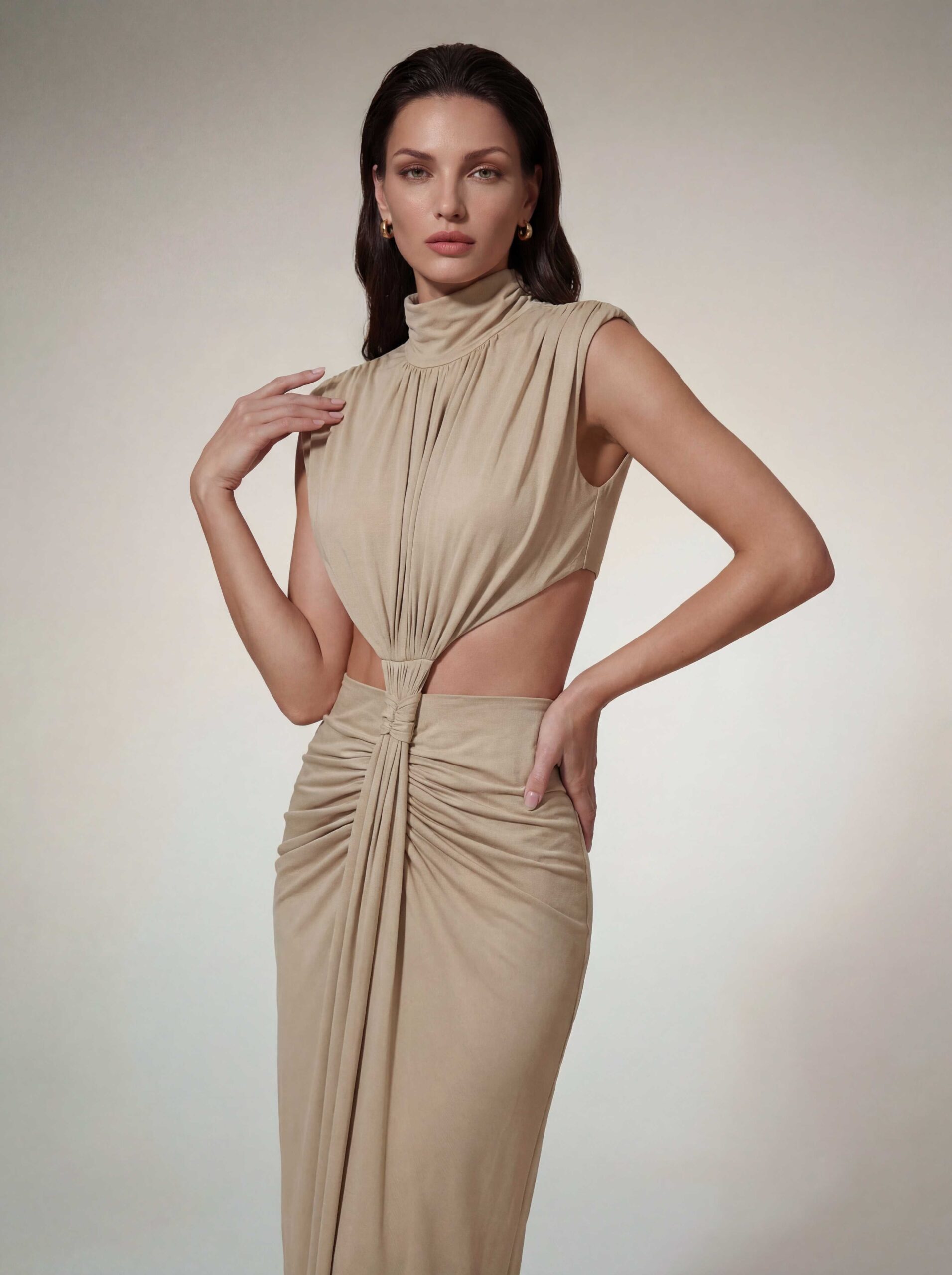 Kaliedra High Neck Cutout Maxi Dress - Image 2