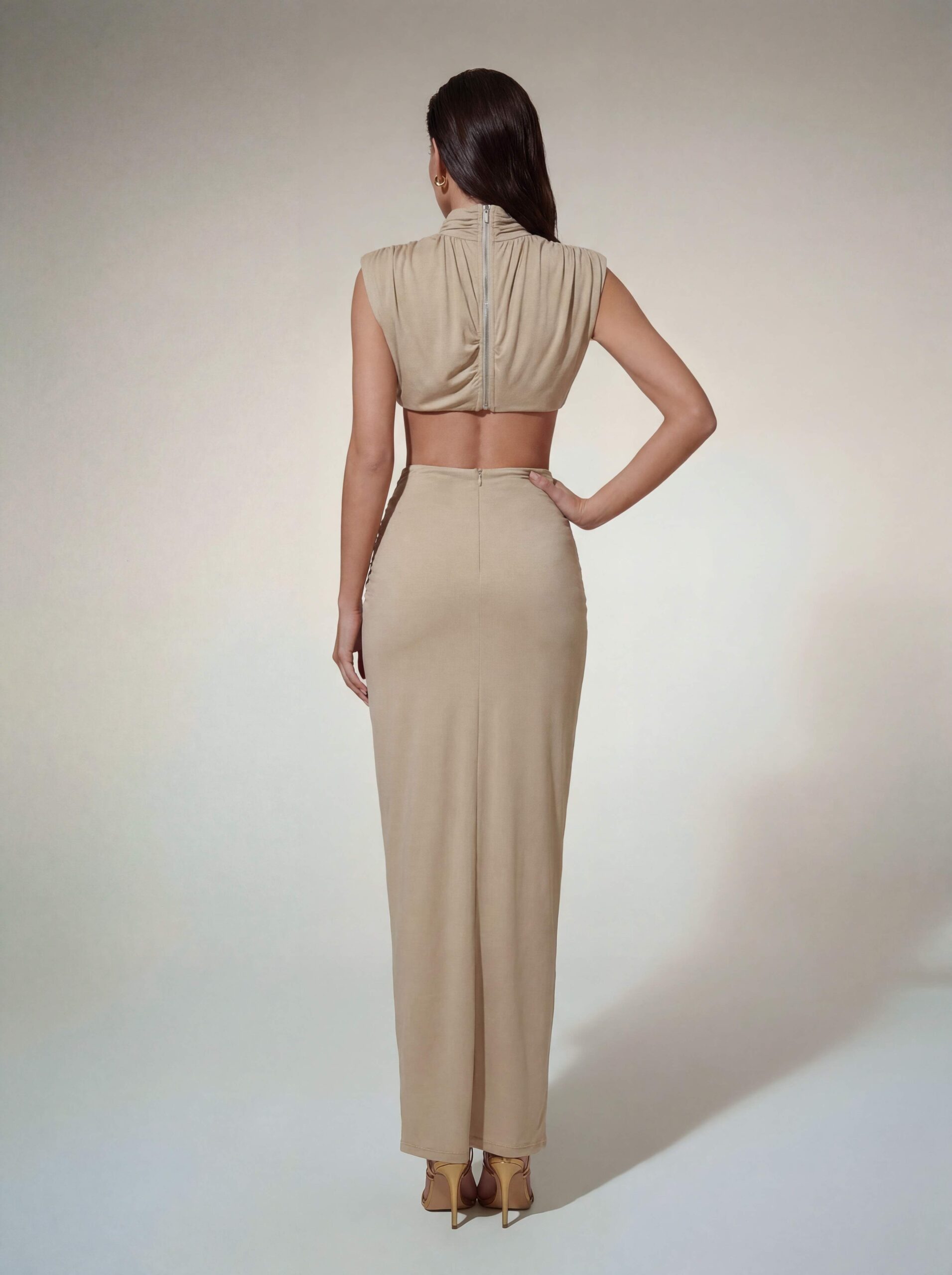 Kaliedra High Neck Cutout Maxi Dress - Image 6