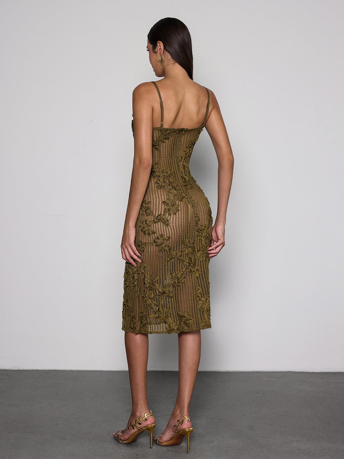 Kavira Spaghetti Flower Midi Dress - Image 6