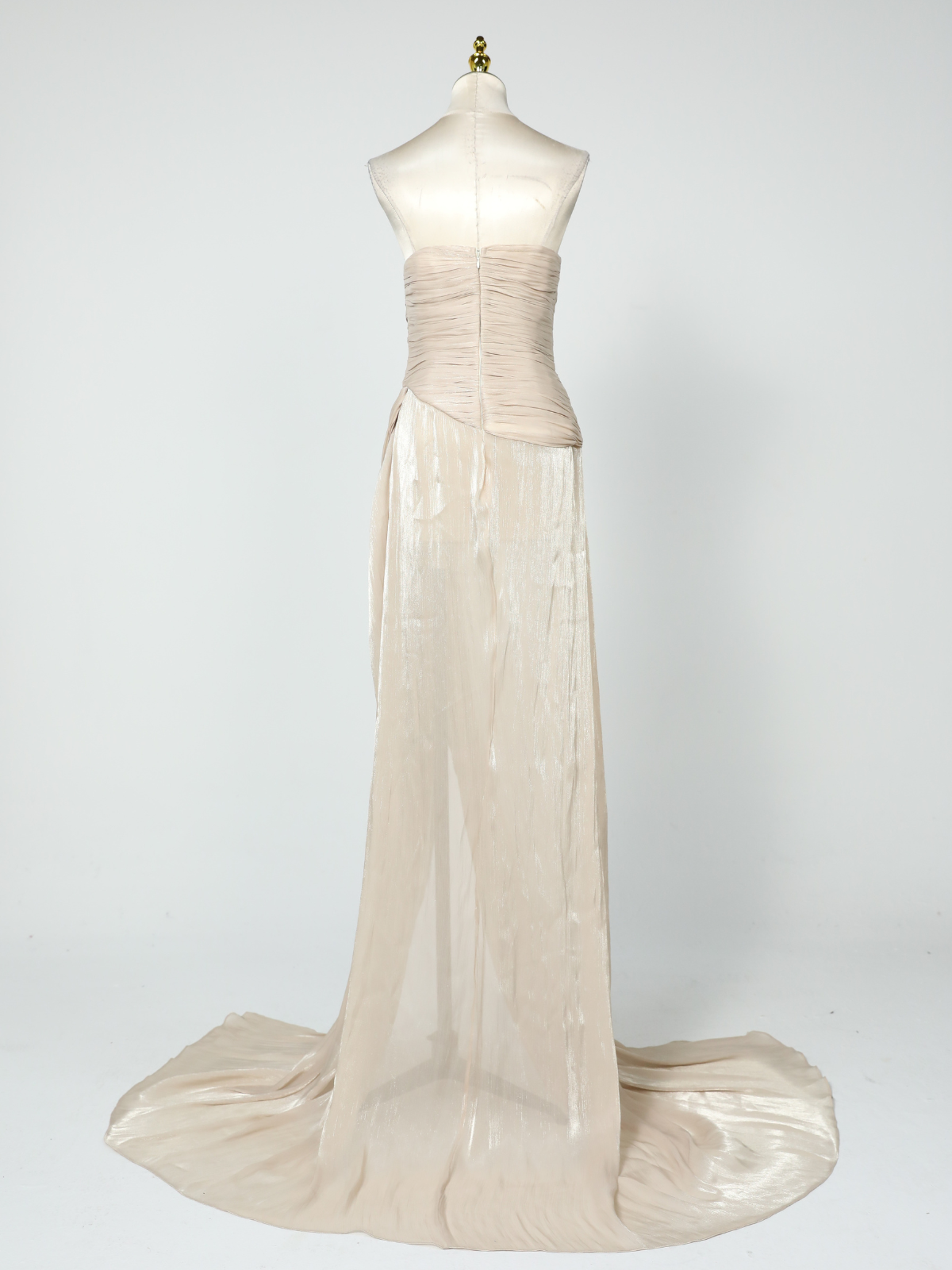 Kawasakix Strapless Ruched Split Maxi Dress In Ivory - Image 8