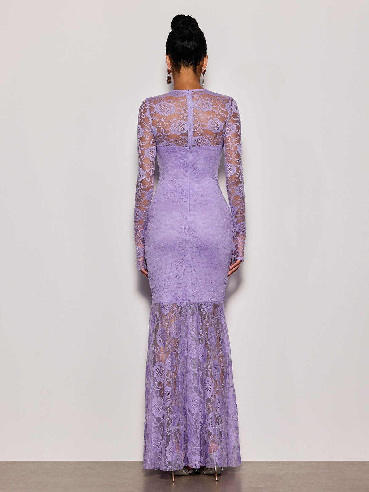 Kelmor Lace Ruched Mermaid Maxi Dress - Image 6