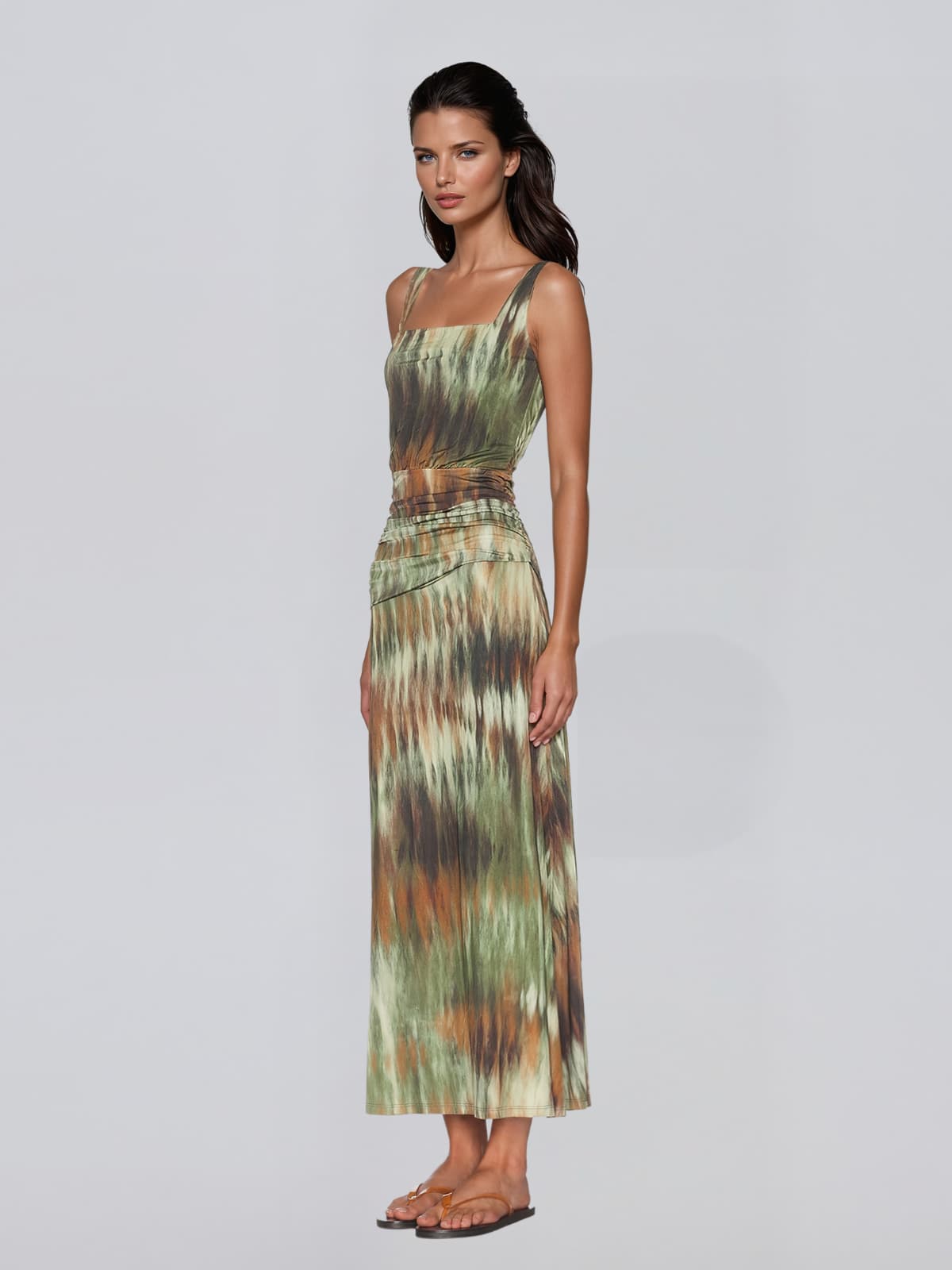 Kelvarion Printed Draped Maxi Dress - Image 3