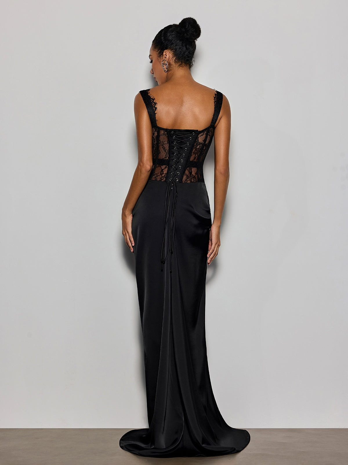 Lambdax Lace Split Bow Maxi Dress - Image 7