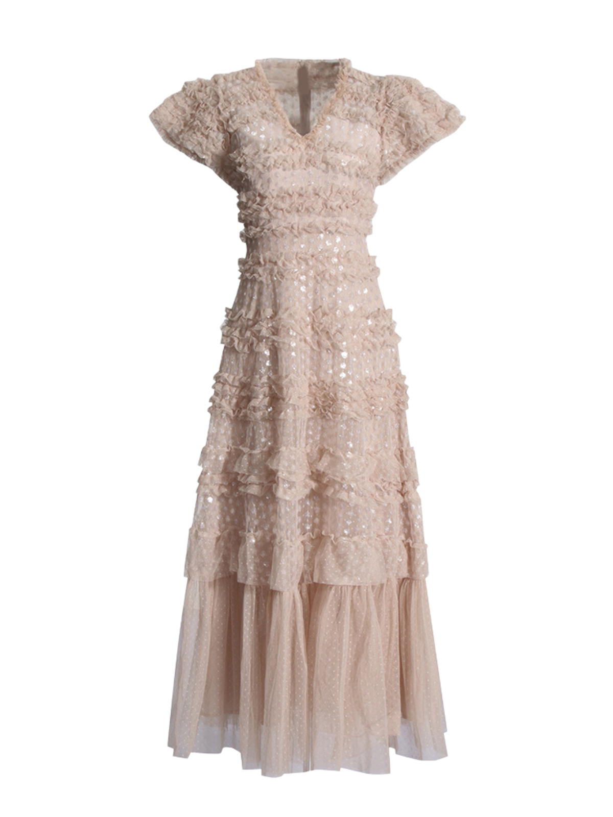 Ligandix Puff Sleeve Sequin Mesh Maxi Dress - Image 7