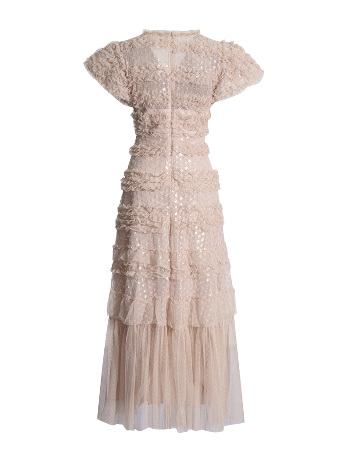 Ligandix Puff Sleeve Sequin Mesh Maxi Dress - Image 8