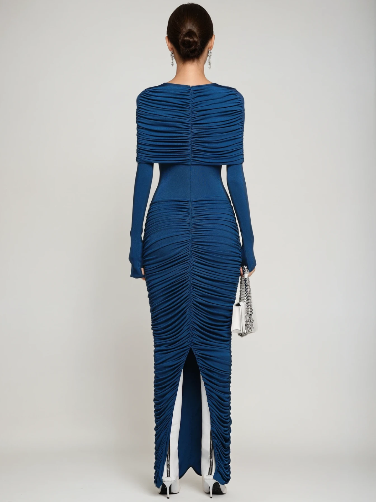 Liseli Long Sleeve Ruched Maxi Dress - Image 4
