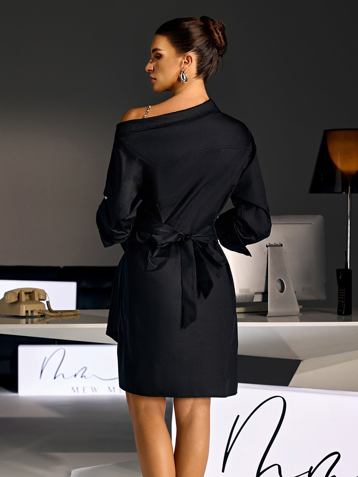 Marevix Asymmetric Shirt Mini Dress - Image 7
