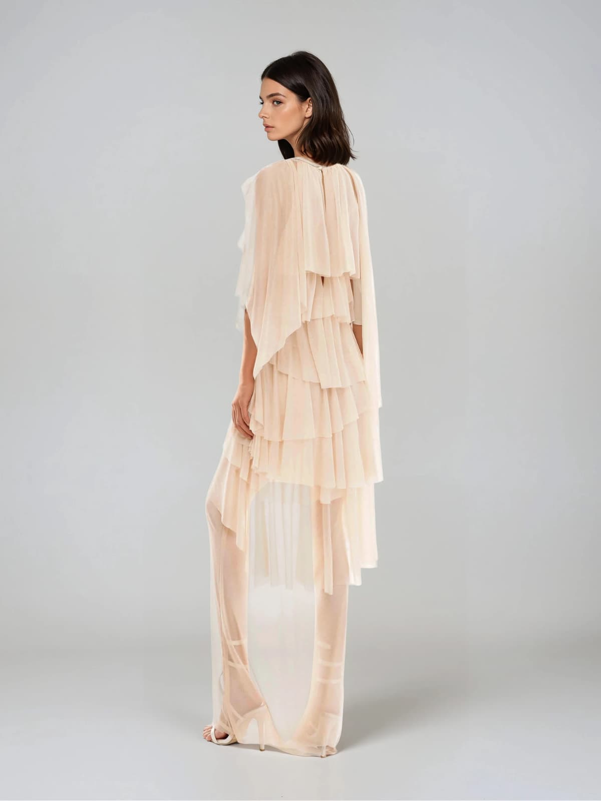 Marnix Flower Mesh Ruffle Maxi Dress - Image 4
