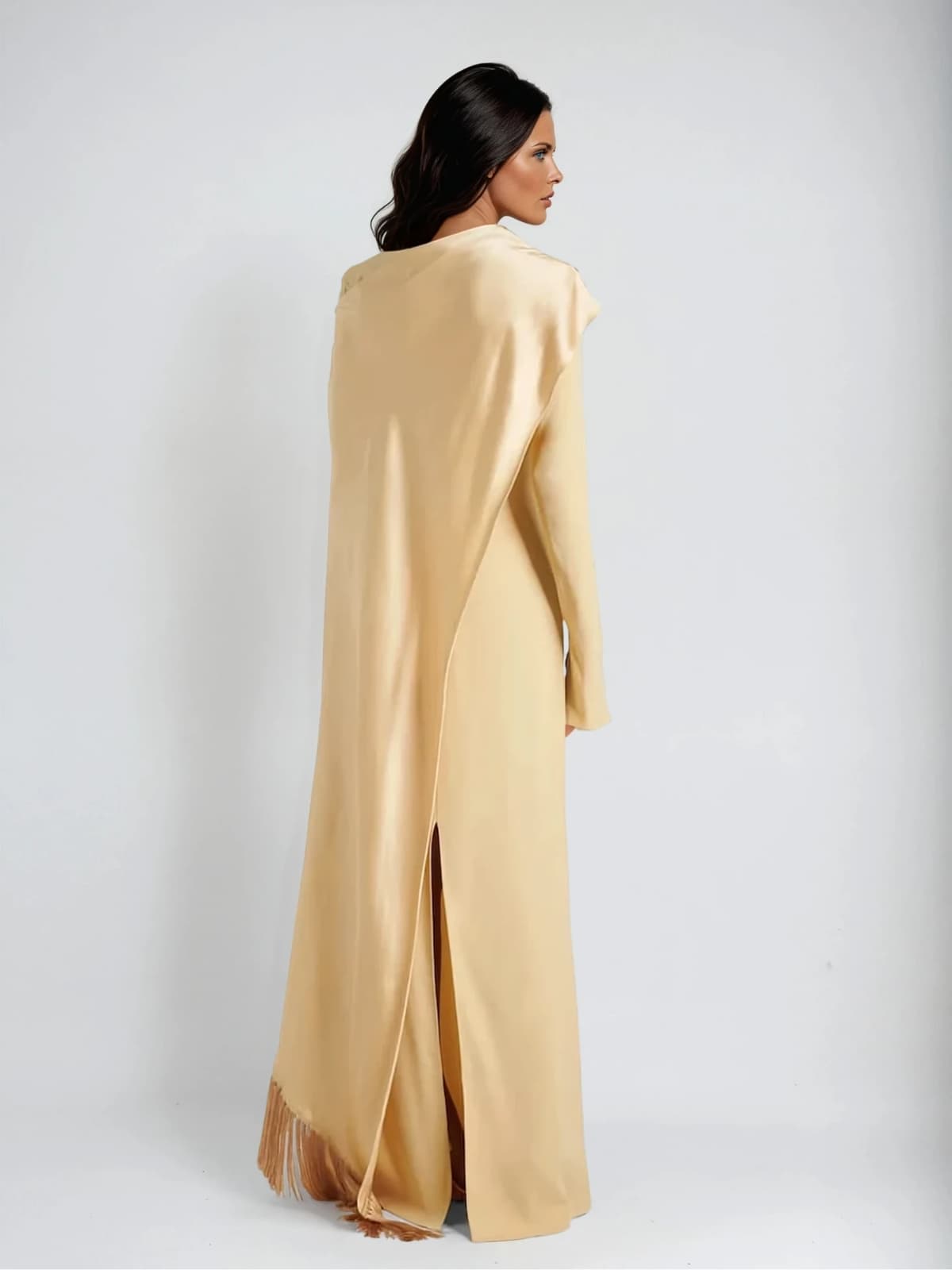 Nanotubix Cape Fringe Maxi Dress - Image 2