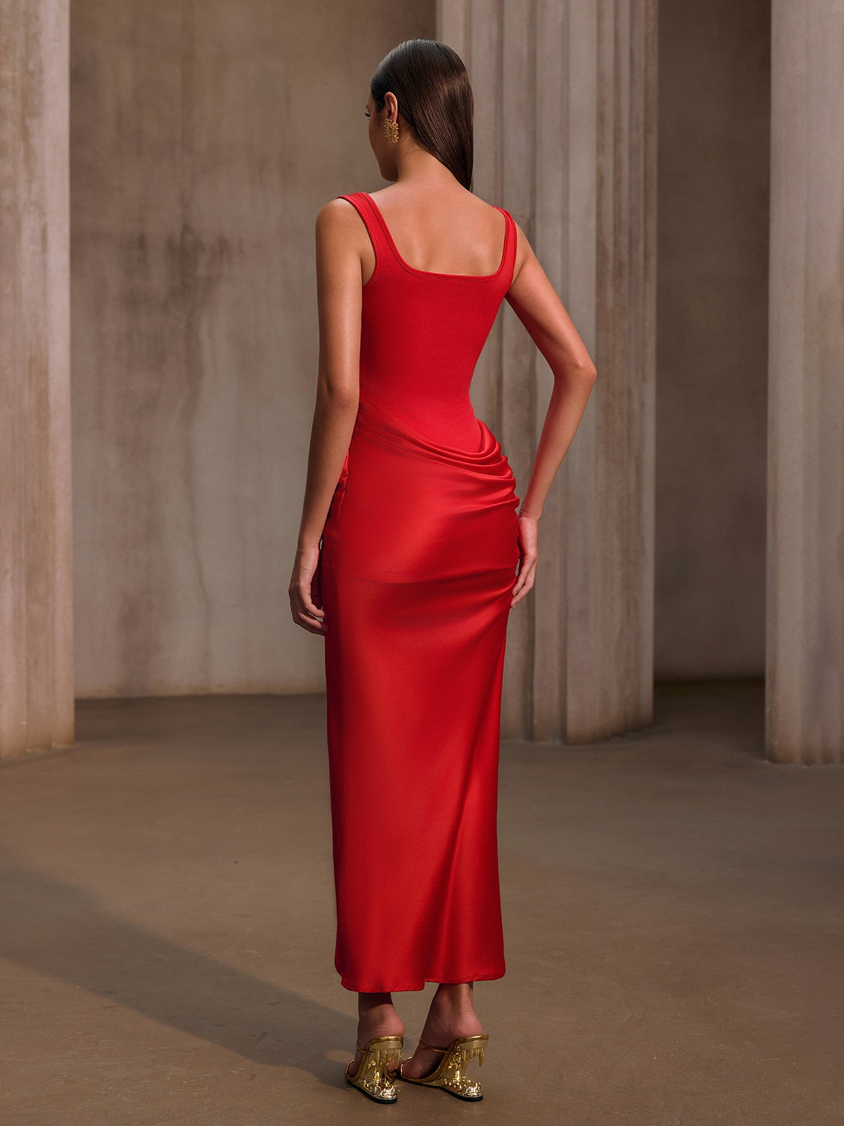 Nexilyx Corset Satin Maxi Dress - Image 6