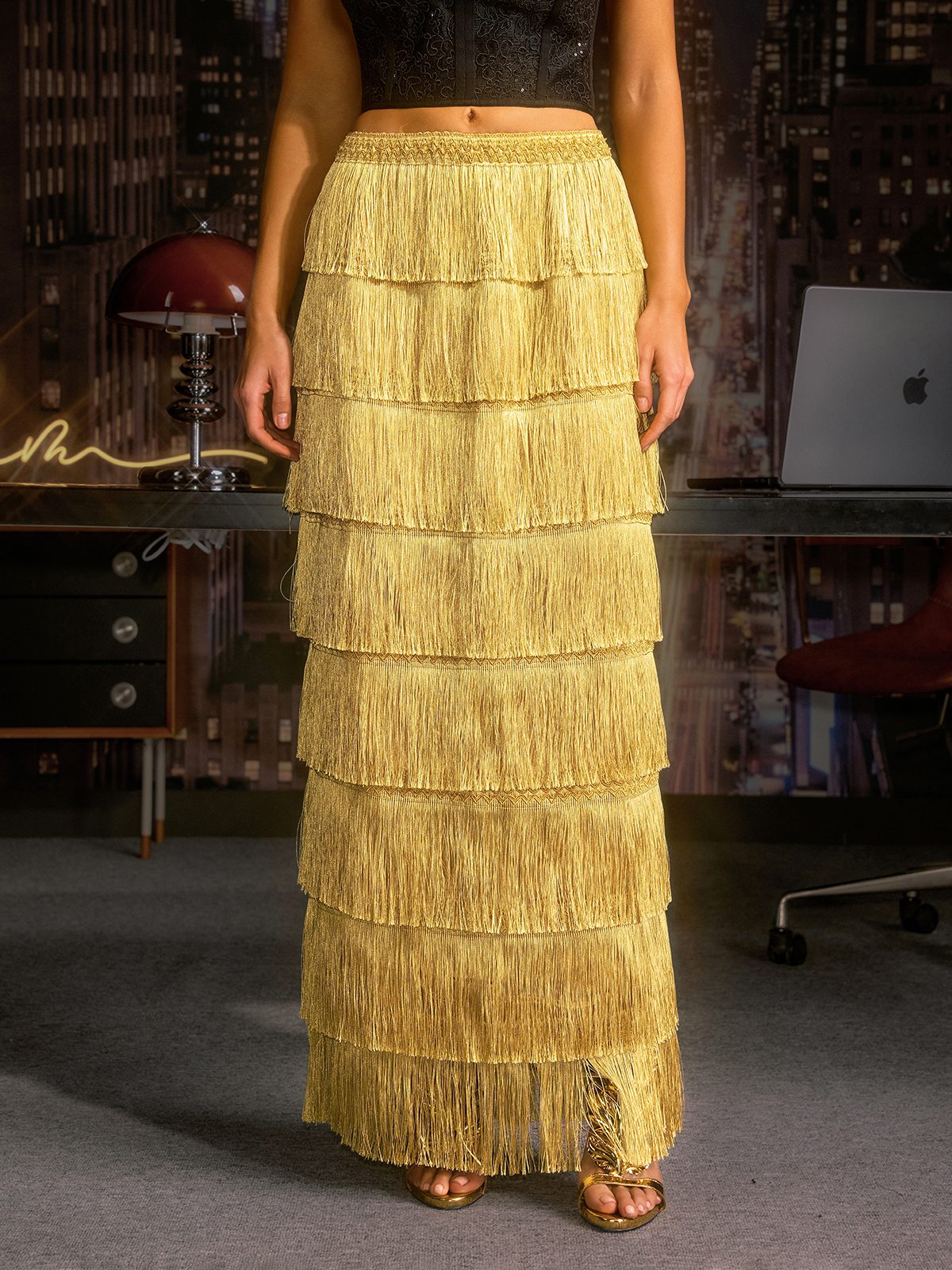 Norylin Fringe Tiered Skirt