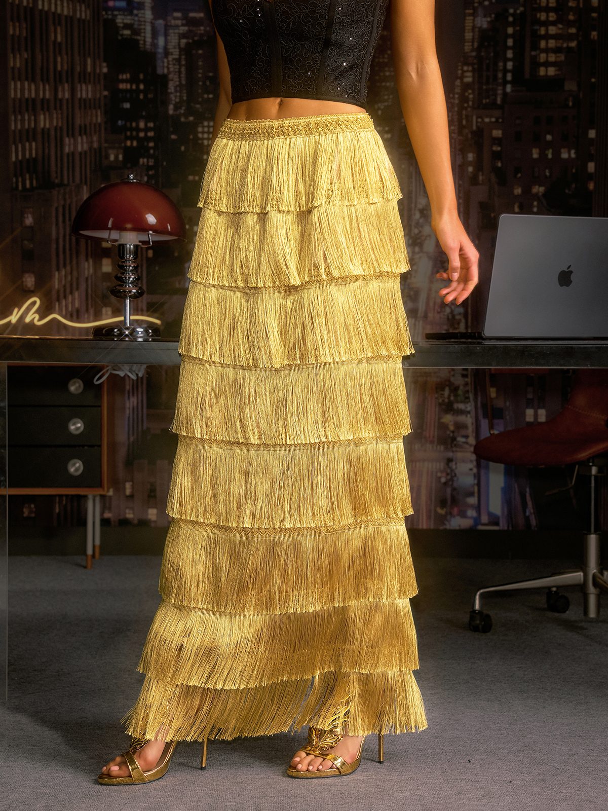 Norylin Fringe Tiered Skirt - Image 4