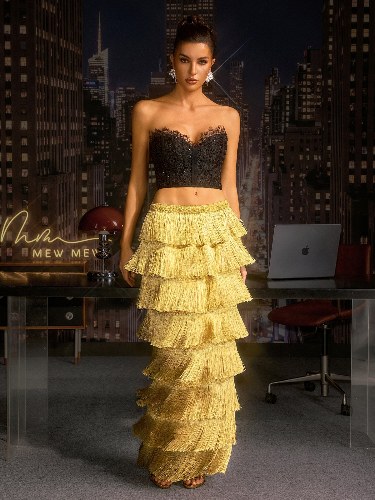 Norylin Fringe Tiered Skirt - Image 5