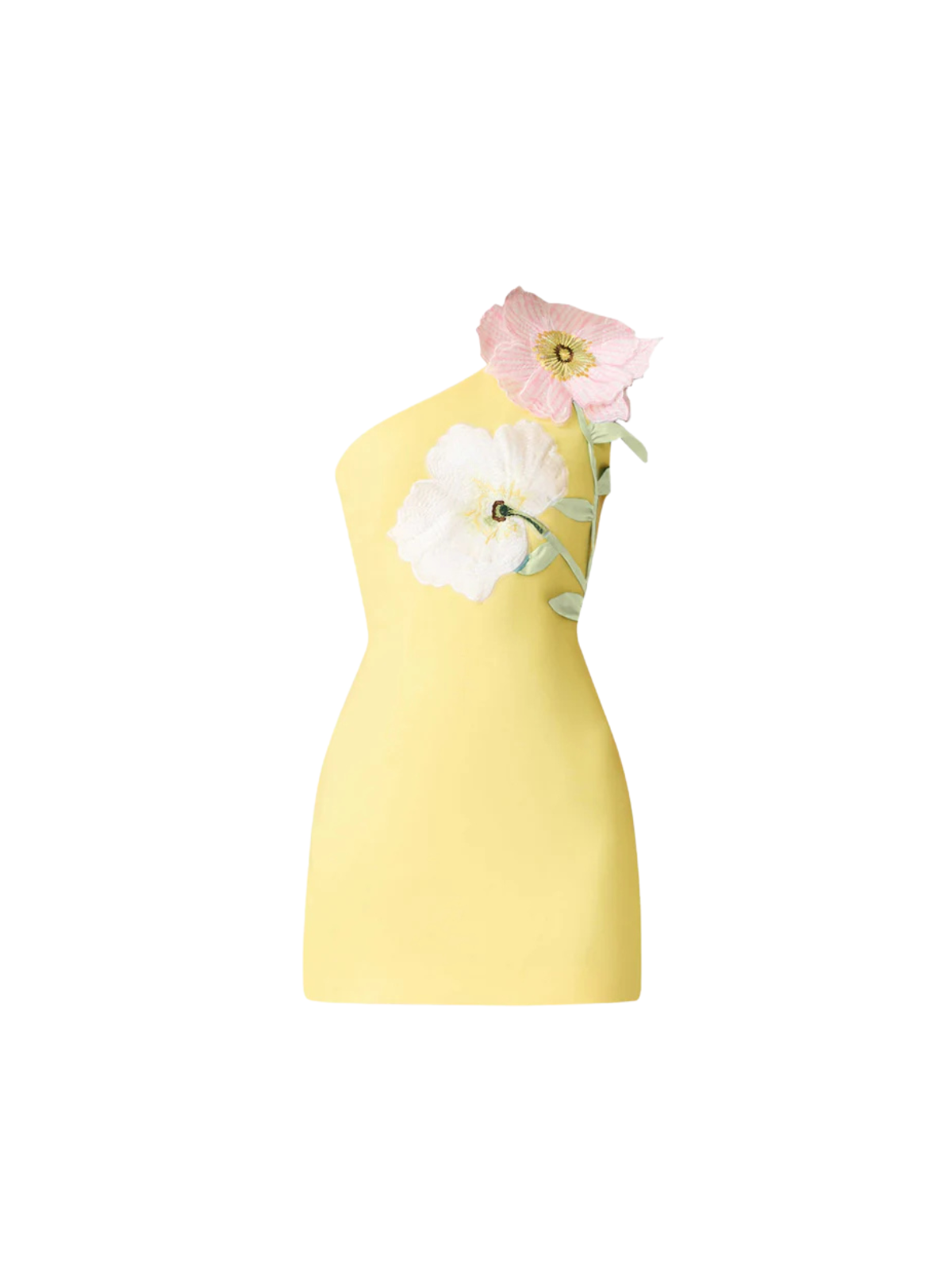 Noryxel One Shoulder Flower Mini Dress In Yellow - Image 7