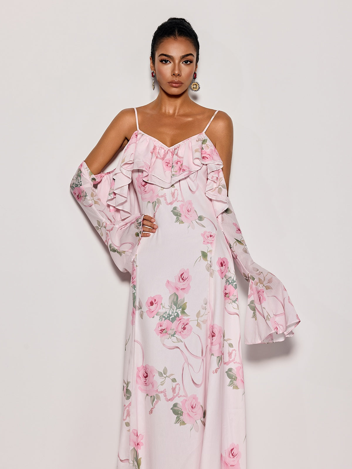 Nostel Spaghetti Floral Maxi Dress - Image 3