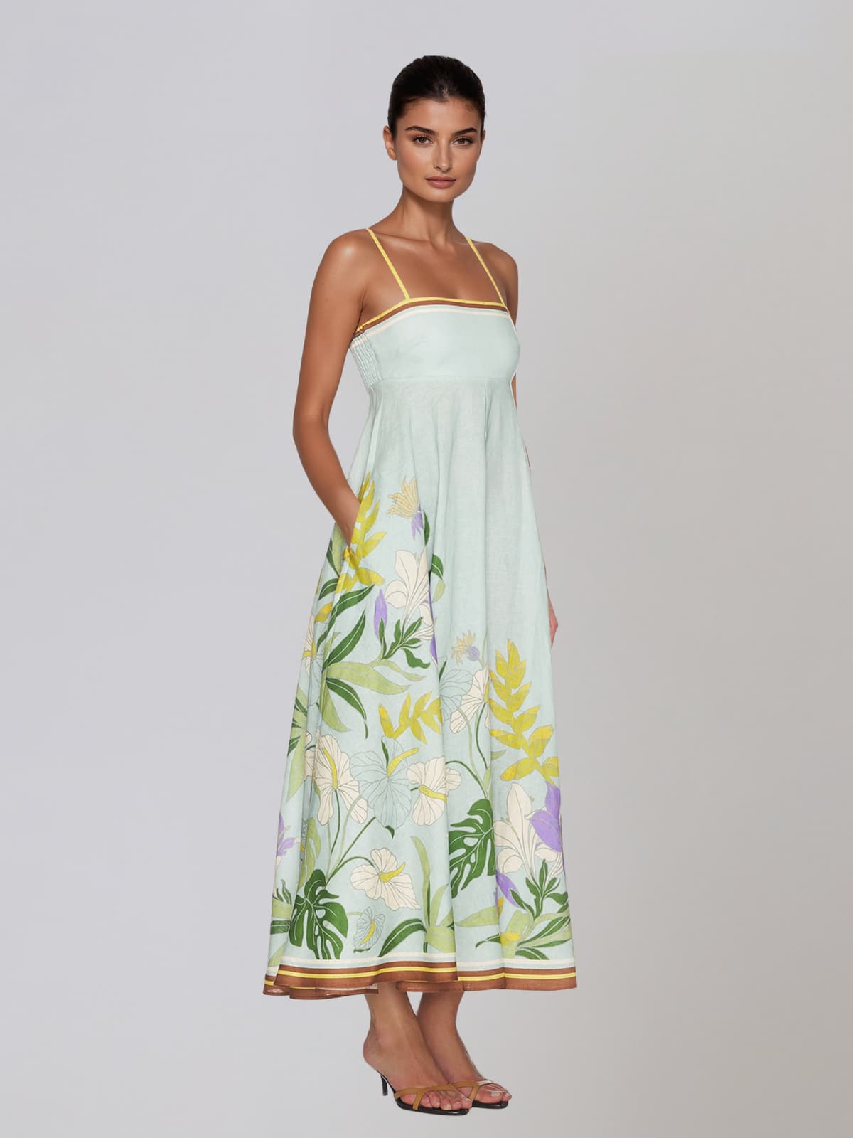 Orlaveric Spaghetti Floral Midi Dress - Image 2
