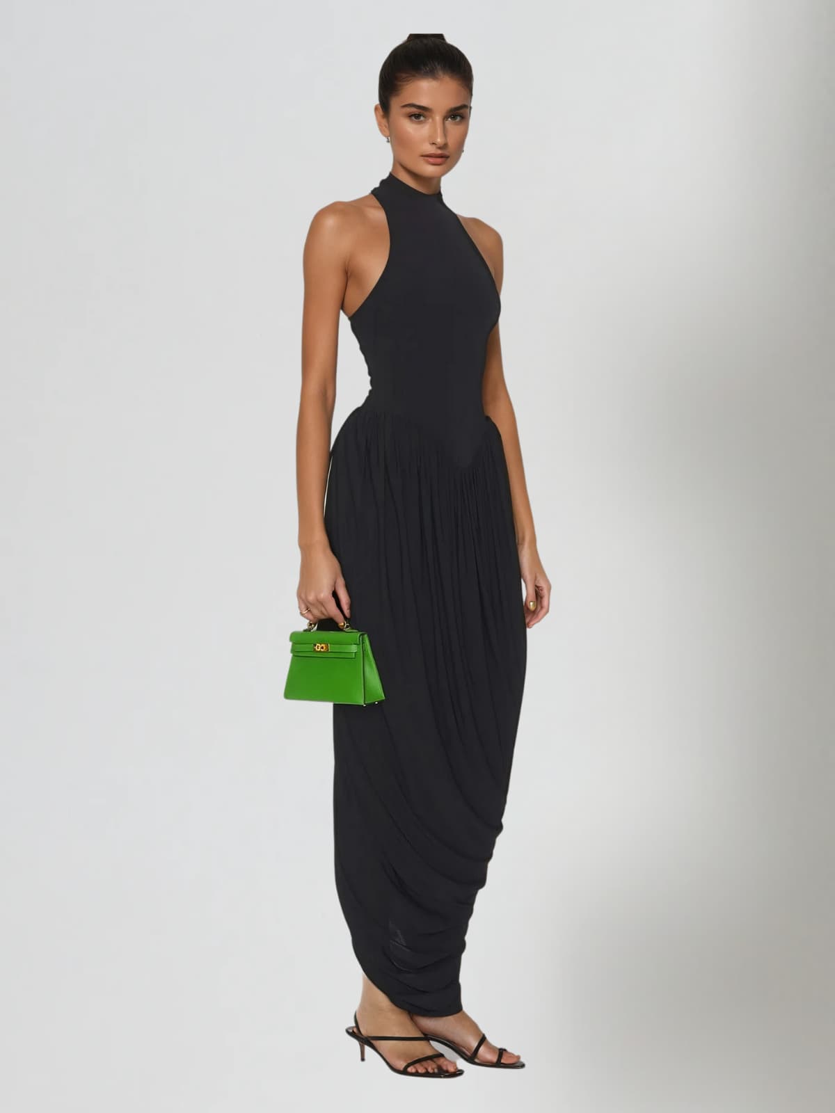 Pacheco Sleeveless Ruched Maxi Dress In Black - Image 2