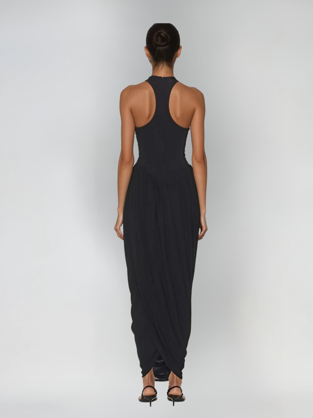 Pacheco Sleeveless Ruched Maxi Dress In Black - Image 3