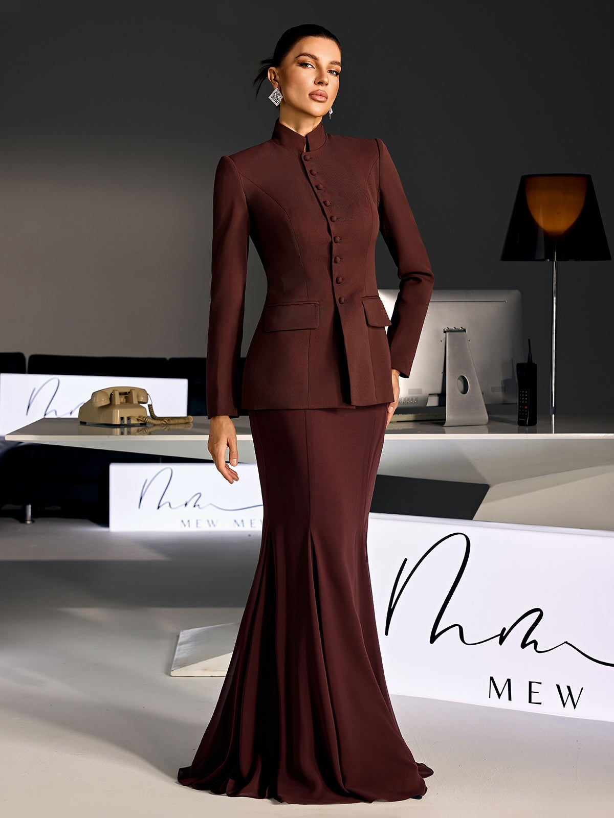 Pexoryn Long Sleeve Mermaid Skirt Set