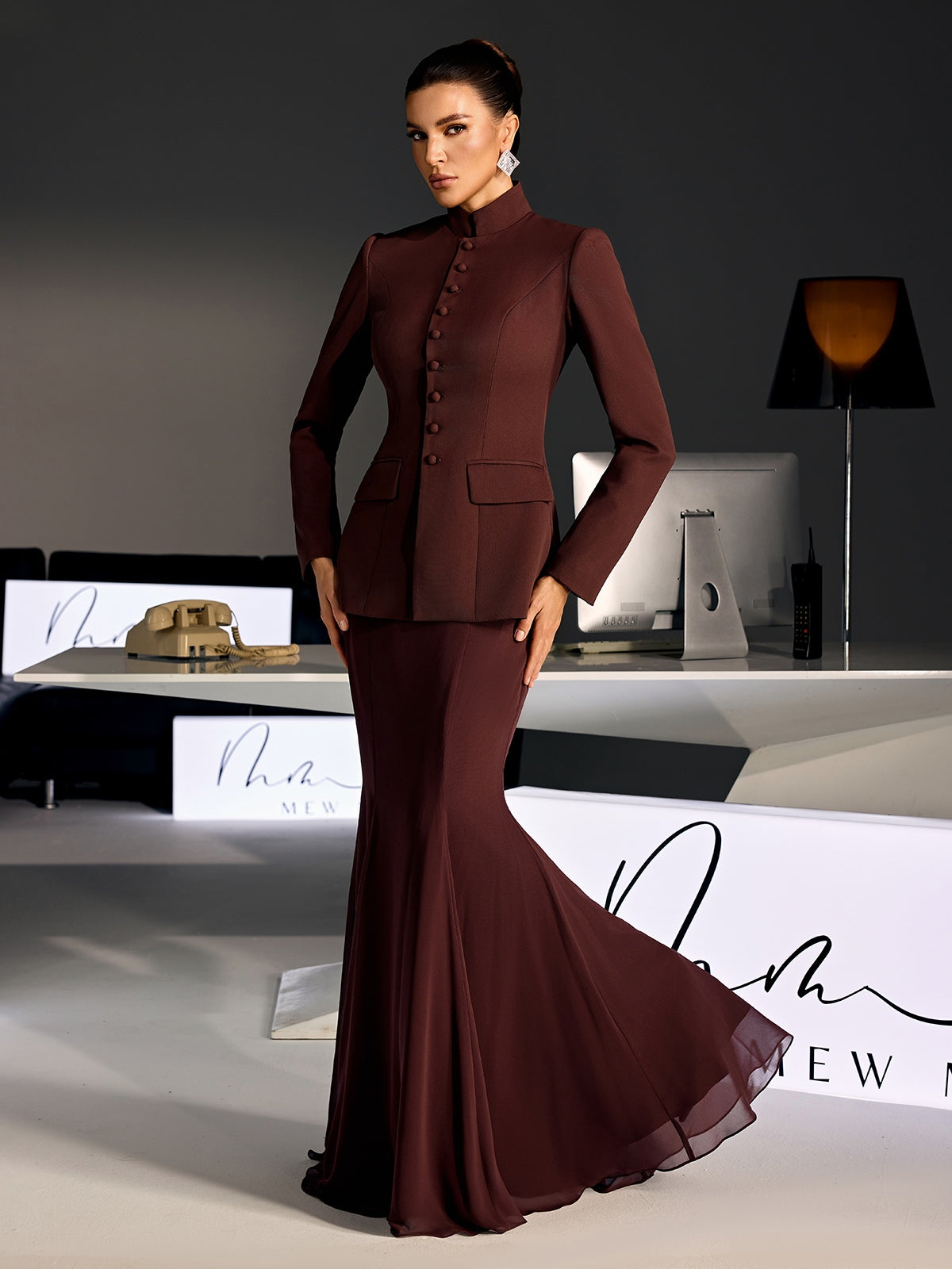 Pexoryn Long Sleeve Mermaid Skirt Set - Image 5